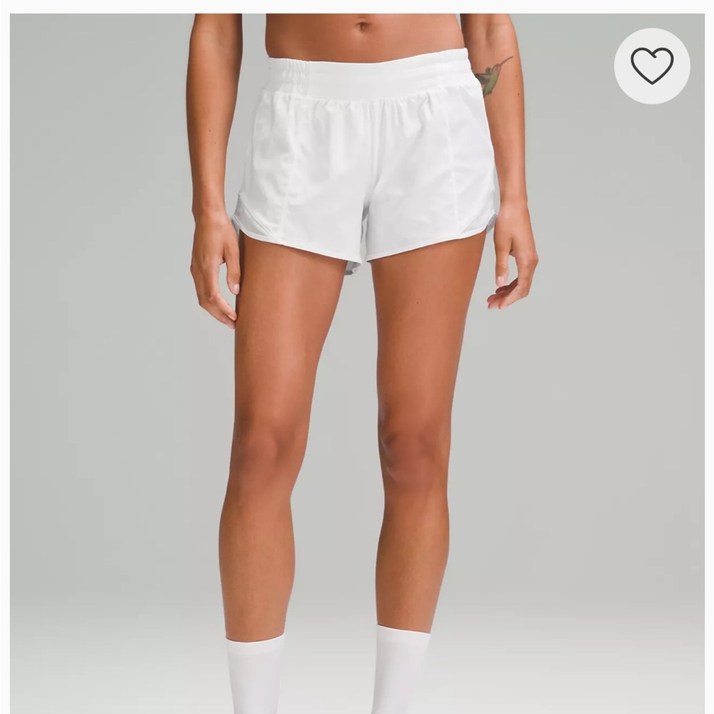 White hotty hot low rise 4” shorts